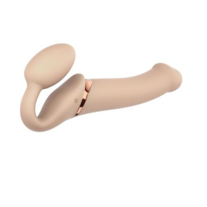 Afbeelding van Strap On Me - Strapless Vibrerende Voorbind Dildo - Maat L - Beige van het merk Strap-On-Me