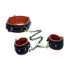 Afbeelding van Coax Leren Halsband + Boeien - Zwart/Cognac van het merk Master Series