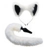 Afbeelding van White Fox Buttplug & Haarband Set van het merk Tailz