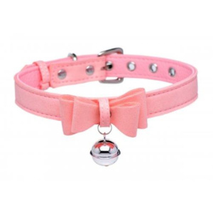 Afbeelding van Golden Kitty Collar Met Kattenbelletje - Roze/Zilver van het merk Master Series