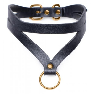 Afbeelding van Bondage Baddie Collar Met O-ring - Zwart/Goud van het merk Master Series