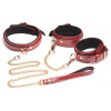 Afbeelding van 6-delige BDSM PU Lederen Boeienset Met Collar En Riem - Bordeaux van het merk Master Series