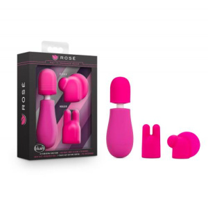 Afbeelding van Rose - Petite Wand Vibrator Met Opzetstukken - Roze van het merk Rose