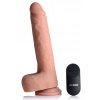 Afbeelding van Vibrerende & Stotende XL Dildo met Zuignap en Ballen - Beige van het merk Big Shot