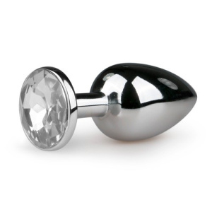 Afbeelding van Metalen buttplug met transparante diamant van het merk Easytoys Anal Collection