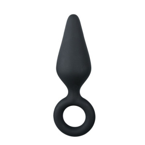 Afbeelding van Zwarte buttplug met trekring - medium van het merk Easytoys Anal Collection