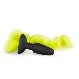 Afbeelding van Siliconen Buttplug Met Staart - Geel van het merk Easytoys Fetish Collection